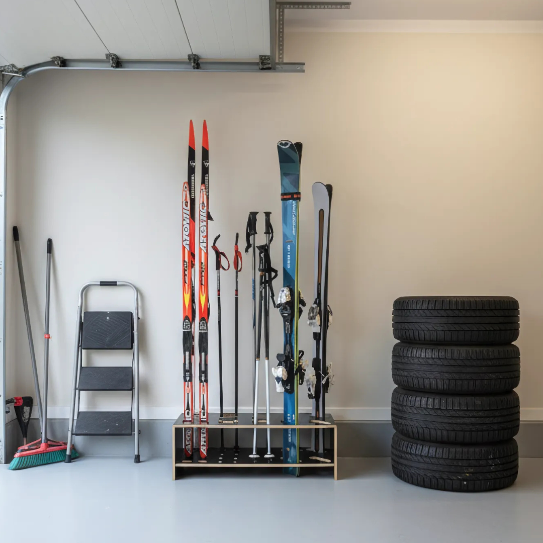 Kombinierter Skiständer für Skier, Langlaufski und Skistöcke