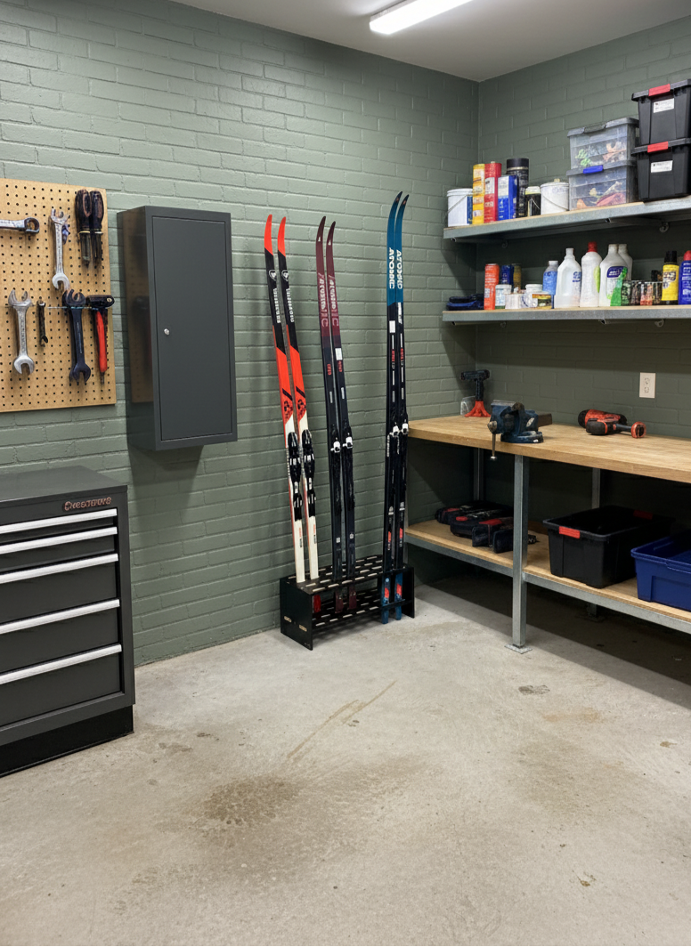 Skiständer für 14 Paar Langlaufski