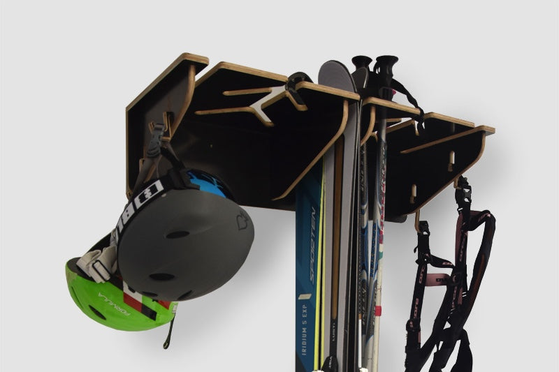 Ski Wandhalter für 6 Paar Skier und Stöcke