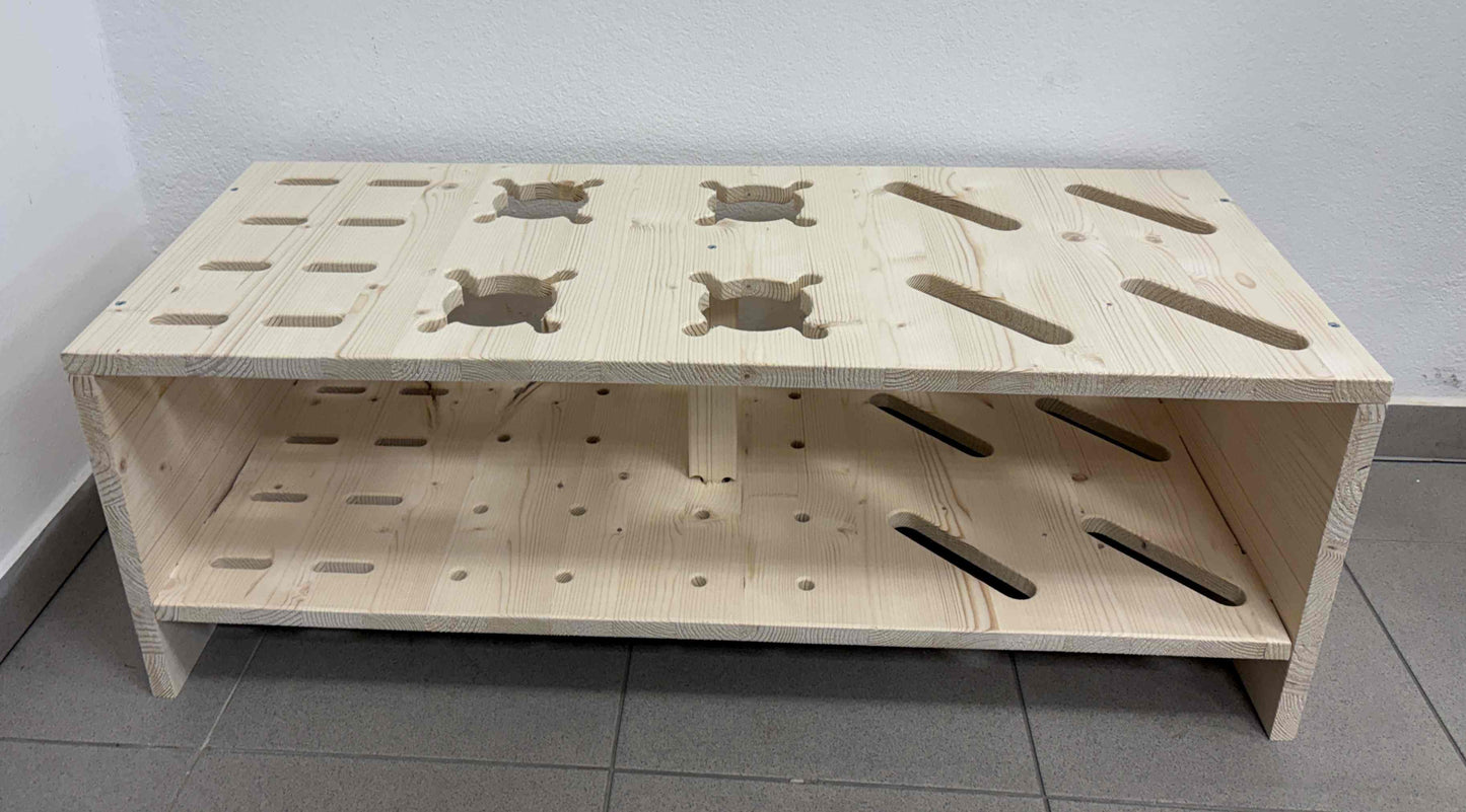 Kombinierter Skiständer für Skier, Langlaufski und Skistöcke - Naturfarbe