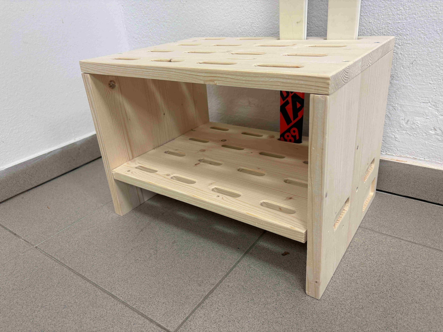 Skiständer für 8 Paar Langlaufski - Naturfarbe